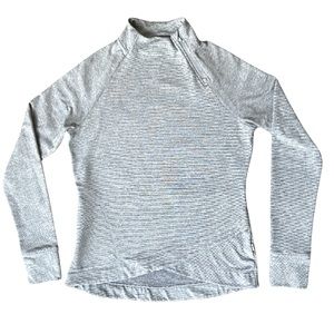 Monndetta Women’s Performance Luxury 1/4 Zip Gray Pullover Sweatshirt~Size M